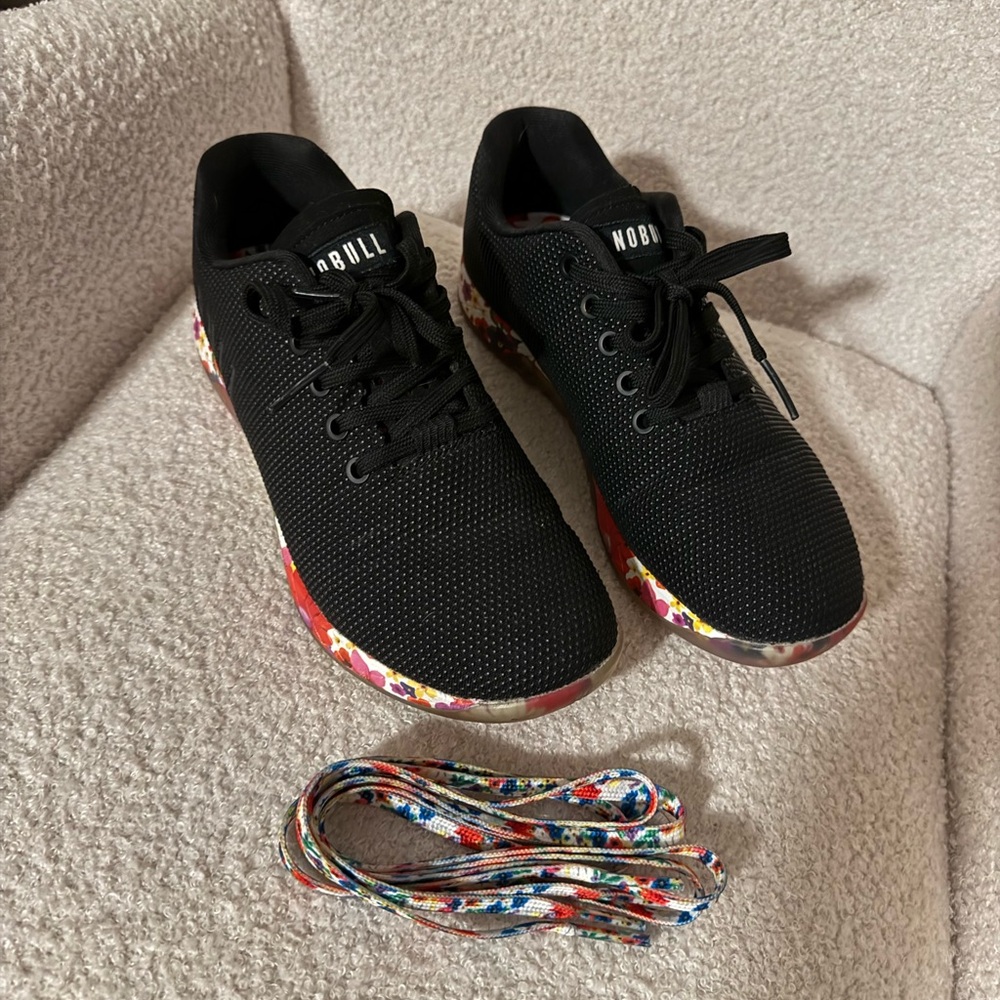 NOBULL Black Sneakers with Multicolor Soles